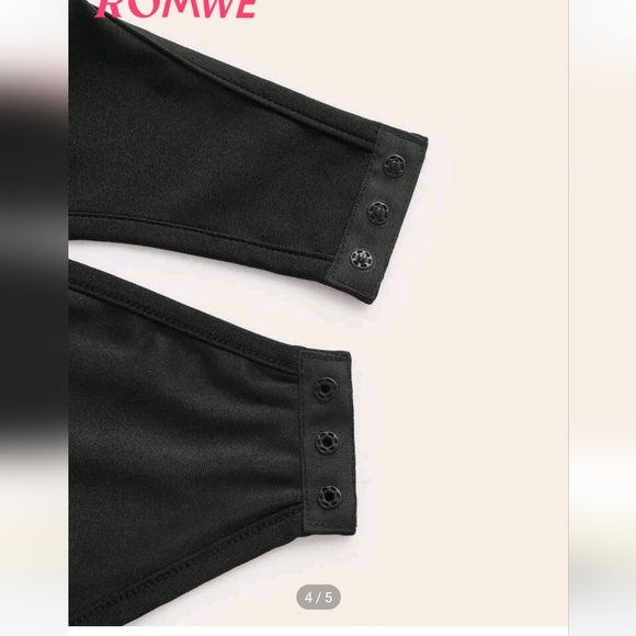 ROMWE PUNK Halloween & Letter Graphic Beaded Cutout Halter Bodysuit skull - Picture 5 of 5